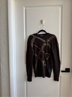 Vestrum Brown Graphic Crewneck Sweater